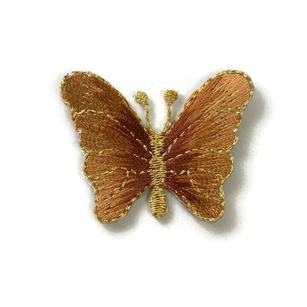 Small Brown Butterfly Embroidered Patch